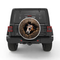 HORSE WALL BREAK SILVER CARBON FIBER TIRE COVER
