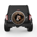 HORSE WALL BREAK WHITE TIRE COVER