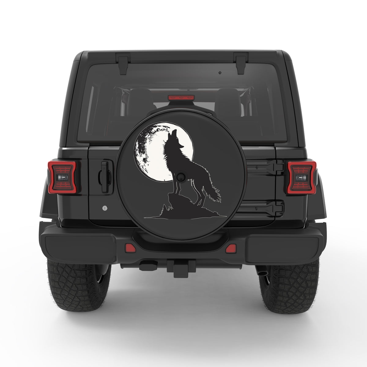 Howling Wolf Tire Cover For Jeep Wrangler| Four Wheel Covers
