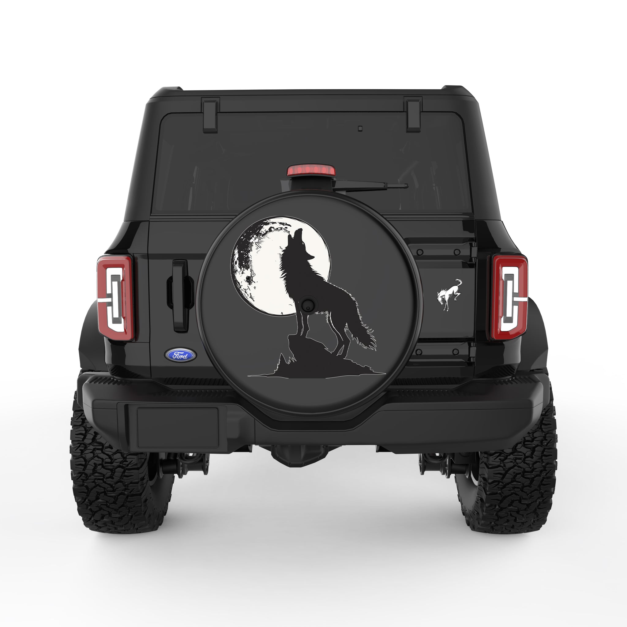 Howling Wolf Tire Cover For Ford Bronco| Four Wheel Covers