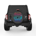HAPPINESS COMES IN WAVES BLACK TIRE COVER