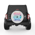 HAPPINESS COMES IN WAVES SILVER CARBON FIBER TIRE COVER