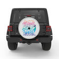 HAPPINESS COMES IN WAVES SILVER CARBON FIBER TIRE COVER