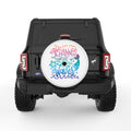 HAPPINESS COMES IN WAVES WHITE TIRE COVER