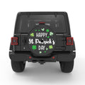 HAPPY ST PATRICKS DAY BLACK CARBON FIBER TIRE COVER