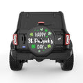 HAPPY ST PATRICKS DAY BLACK CARBON FIBER TIRE COVER