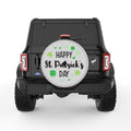 HAPPY ST PATRICKS DAY SILVER CARBON FIBER TIRE COVER