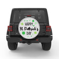 HAPPY ST PATRICKS DAY SILVER CARBON FIBER TIRE COVER