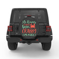 HE KNOWS IF YOU VE BEEN CRABBY OR NICE PEARL  WHITE CARBON FIBER TIRE COVER