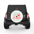 HE KNOWS IF YOU VE BEEN CRABBY OR NICE WHITE TIRE COVER