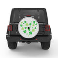 HEART OF CLOVERS SILVER CARBON FIBER TIRE COVER