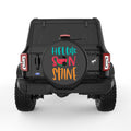 HELLO SUNSHINE BLACK TIRE COVER