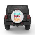 HELLO SUNSHINE SILVER CARBON FIBER TIRE COVER