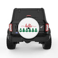 HELLO WINTER WHITE TIRE COVER