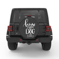 HOME IS WHERE THE DOG IS PEARL  WHITE CARBON FIBER TIRE COVER