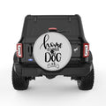 HOME IS WHERE THE DOG IS SILVER CARBON FIBER TIRE COVER