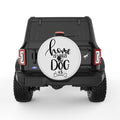HOME IS WHERE THE DOG IS PEARL  WHITE CARBON FIBER TIRE COVER