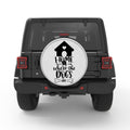 HOME IS WHERE THE DOGS ARE SILVER CARBON FIBER TIRE COVER