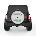 HOME IS WHERE YOU PARK IT SILVER CARBON FIBER TIRE COVER