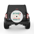 HOME IS WHERE YOU PARK IT PEARL  WHITE CARBON FIBER TIRE COVER