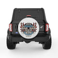 HONOR THE FALLEN THANK THE LIVING PEARL  WHITE CARBON FIBER TIRE COVER