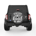 IF YOU CANT BE KIND BE QUIET BLACK CARBON FIBER TIRE COVER