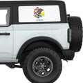 ILLINOIS STATE FLAG QUARTER WINDOW DECAL FITS 2021+ FORD BRONCO 2 DOOR HARD TOP