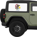ILLINOIS STATE FLAG QUARTER WINDOW DECAL FITS 2011-2018 JEEP WRANGLER 2 DOOR HARD TOP JK