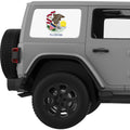 ILLINOIS STATE FLAG QUARTER WINDOW DECAL FITS 2011-2018 JEEP WRANGLER 4 DOOR HARD TOP JKU