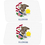 ILLINOIS STATE FLAG QUARTER WINDOW DRIVER & PASSENGER DECALS