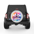 ILLINOIS SILVER CARBON FIBER TIRE COVER