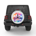 ILLINOIS SILVER CARBON FIBER TIRE COVER