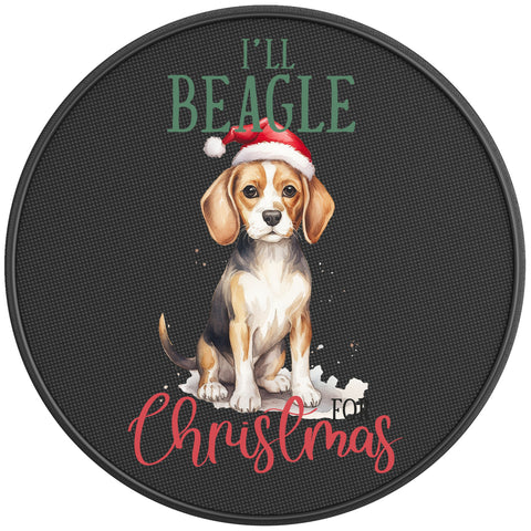 ILL BEAGLE FOR CHRISTMAS BLACK CARBON FIBER TIRE COVER