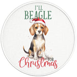 ILL BEAGLE FOR CHRISTMAS PEARL  WHITE CARBON FIBER TIRE COVER