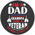 IM A DAD GRANDPA AND A VETERAN PEARL  WHITE CARBON FIBER TIRE COVER