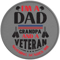 IM A DAD GRANDPA AND A VETERAN SILVER CARBON FIBER TIRE COVER