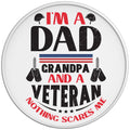 IM A DAD GRANDPA AND A VETERAN WHITE TIRE COVER