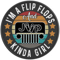 IM A FLIP FLOPS AND JEEP KINDA GIRL PEARL  WHITE CARBON FIBER TIRE COVER