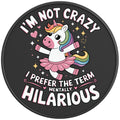 IM NOT CRAZY UNICORN BLACK CARBON FIBER TIRE COVER
