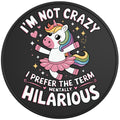 IM NOT CRAZY UNICORN BLACK TIRE COVER