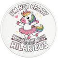 IM NOT CRAZY UNICORN PEARL  WHITE CARBON FIBER TIRE COVER