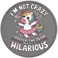 IM NOT CRAZY UNICORN SILVER CARBON FIBER TIRE COVER