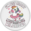 IM NOT CRAZY UNICORN WHITE TIRE COVER