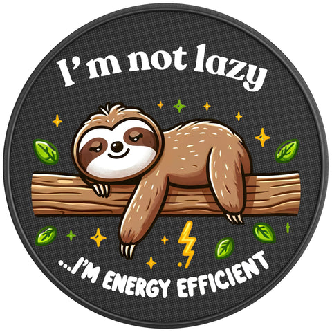 IM NOT LAZY SLOTH BLACK CARBON FIBER TIRE COVER