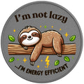 IM NOT LAZY SLOTH SILVER CARBON FIBER TIRE COVER