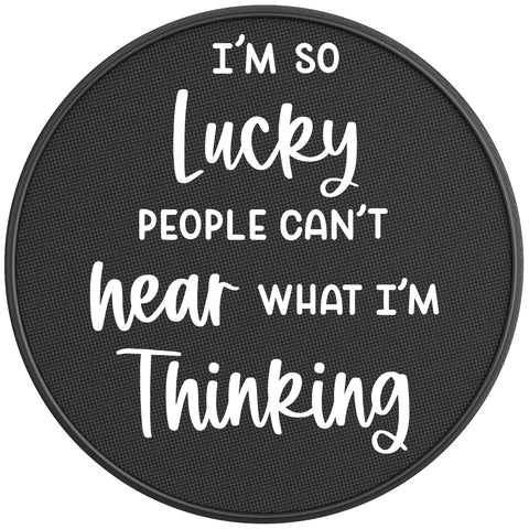 IM SO LUCKY PEARL  WHITE CARBON FIBER TIRE COVER