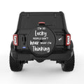 IM SO LUCKY BLACK TIRE COVER