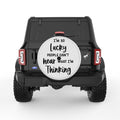 IM SO LUCKY PEARL  WHITE CARBON FIBER TIRE COVER