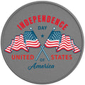 INDEPENDENCE DAY FLAGS SILVER CARBON FIBER TIRE COVER