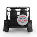 INDEPENDENCE DAY FLAGS SILVER CARBON FIBER TIRE COVER FOR MOKE